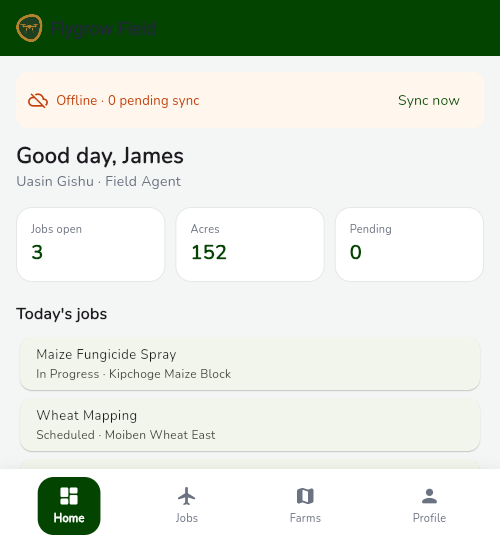 Flygrow Field mobile app